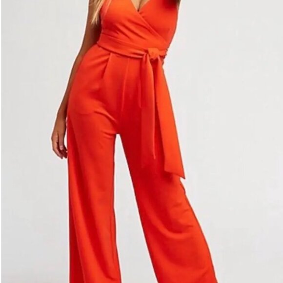 Charlotte Russe Orange Sleeveless Jumpsuit - Picture 2 of 2